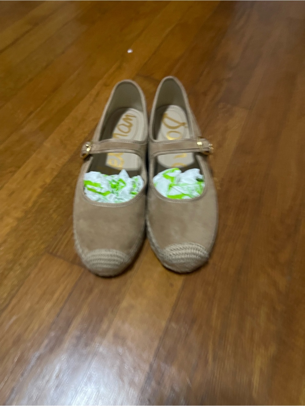 Sam Edelman Tan Espadrille Mary Jane Flats